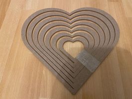 Bastel Holz Herzform 7 Stück