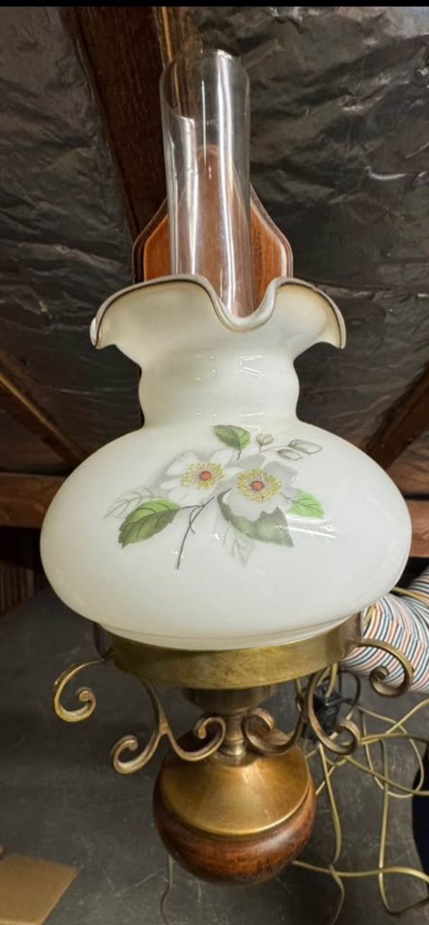 Lampade: Rustikale Lampe im Landhausstil mit Blumenmuster. – Usato da Basel venduto da lex_jd5s 1