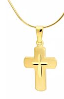 Kreuz Anhänger Gold 375 Gelbgold (9 Karat) mit kette s925