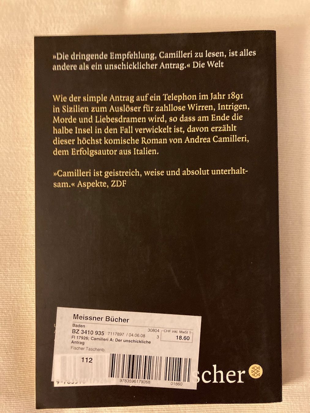 Libri: Andrea Camilleri, Der unschickliche Antrag – Usato da Baden venduto da Yoyo1 1
