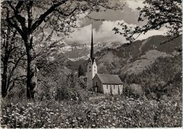 Seewis im Prättigau Kirche mit Scesaplana GF GR 33