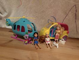 Polly Pocket Set mit Helikopter und Auto akzeptabel