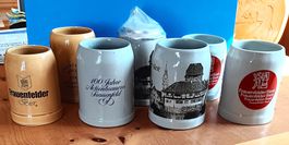 Bierkrüge Bier Brauerei Frauenfeld / Murgbrücke / 100 Jahre