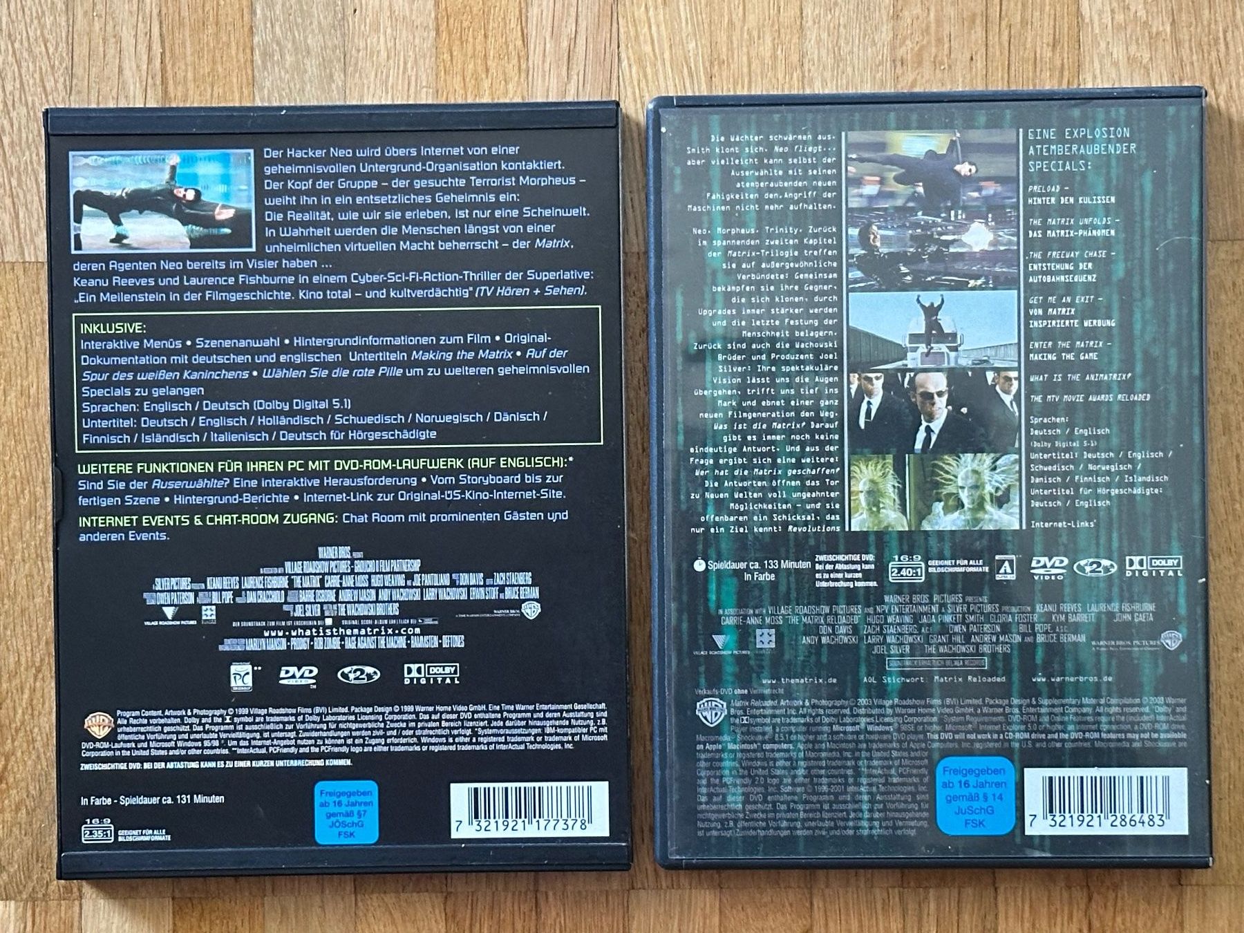 Tous les DVDs: Matrix und Matrix Reloaded DVD – D'occasion à Bülach par Jubet 1