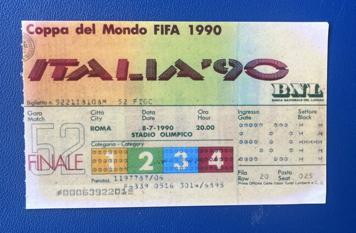 Biglietti: FUSSBALL WM 1990 FINAL TICKET – Usato da Münchenstein venduto da tschepo64