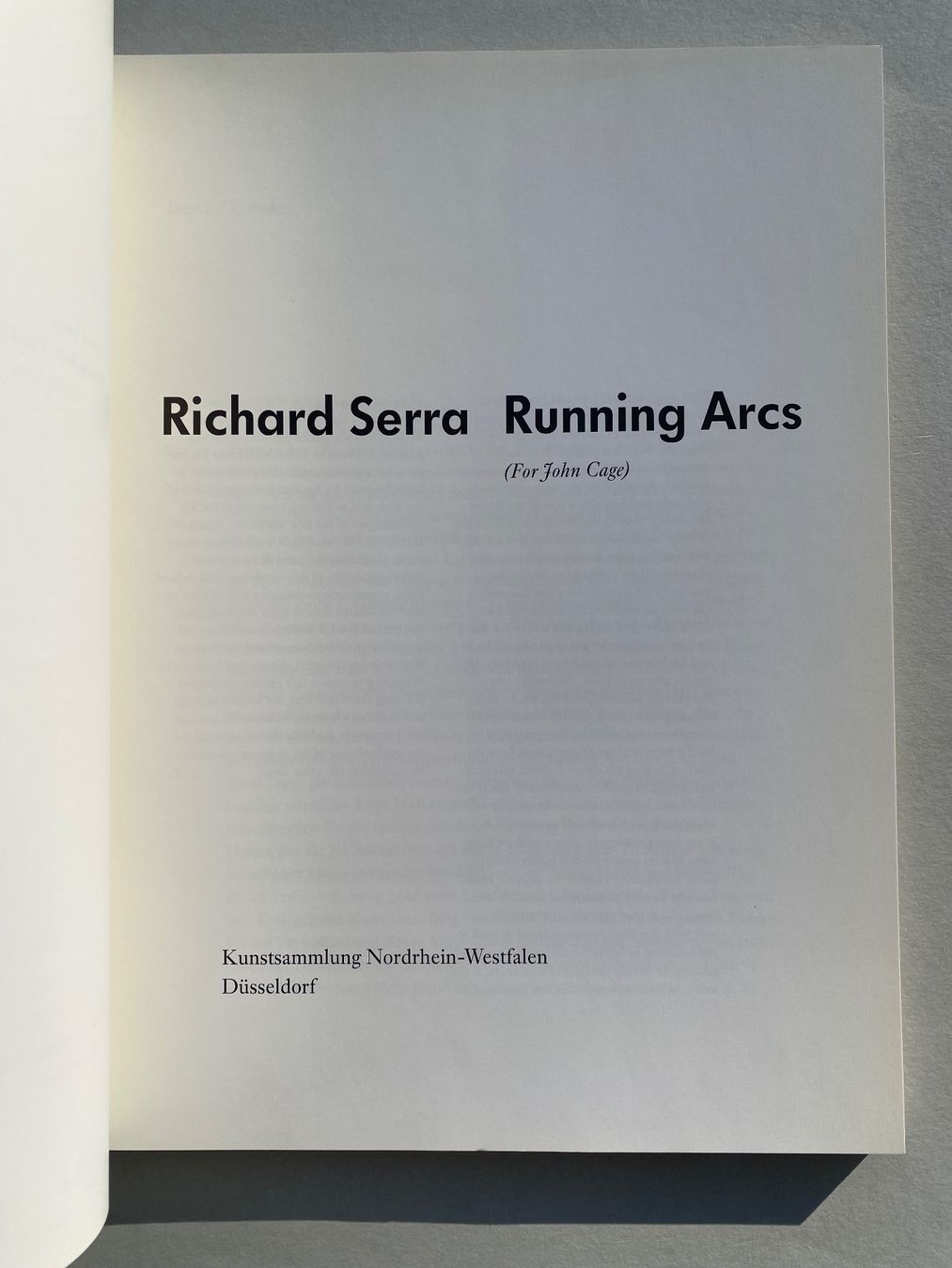 Libri: Richard Serra Running Arcs Kunstkatalog Düsseldorf – Usato da Zürich venduto da lesgarcons 2