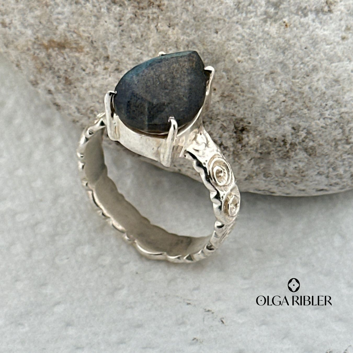 Olga Ribler Anelli: Unikate Labradorite Ring  -  Sterling Silber 925 – Nuovo (secondo la descrizione) da Luzern venduto da Schmuckoutlet 2