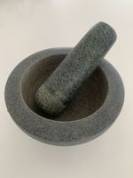 Stone Mortar and Pestle Set Grey Granite