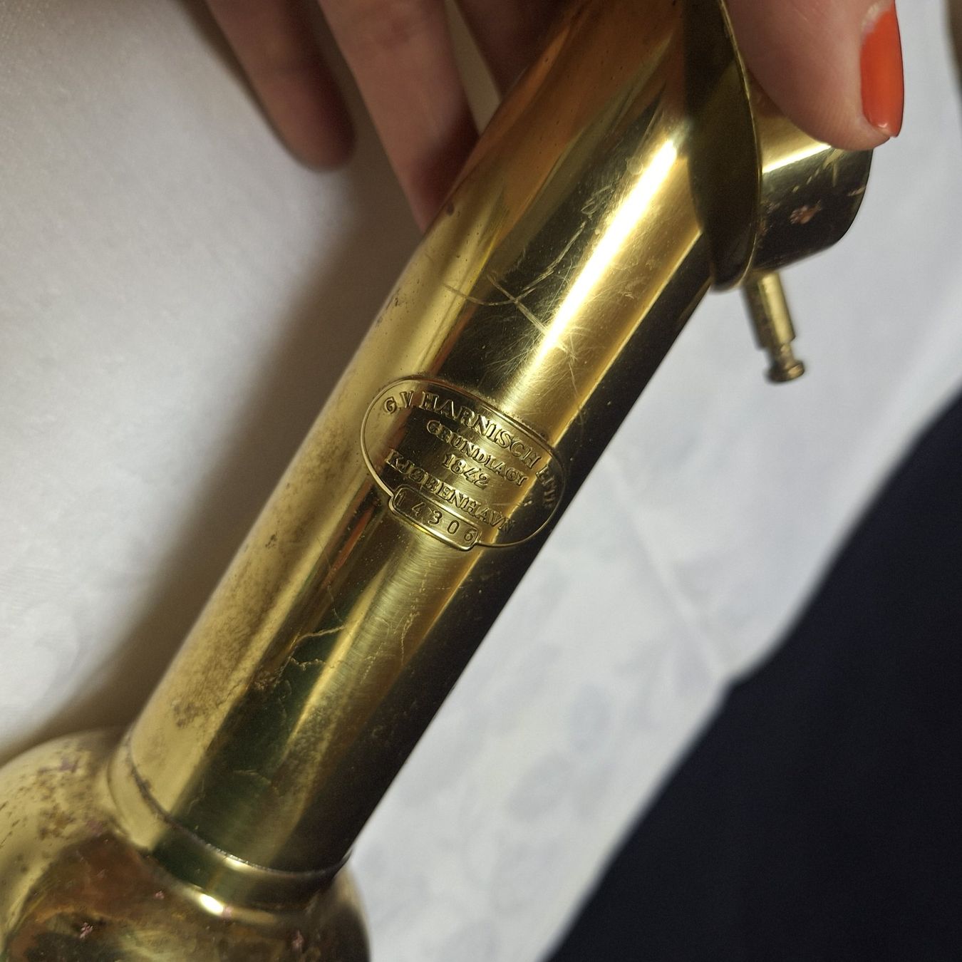 Lampen: Messinglampe G.V. Harnisch, Denmark – Gebraucht aus Winterthur von Goldpipau 5
