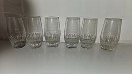 6 bicchieri di vetro per acqua con fondo decorato