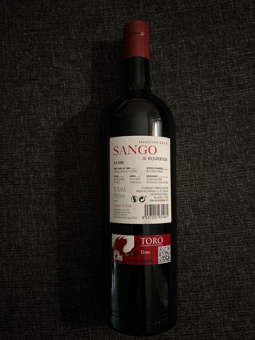 Vins: Sango 2016 Wein, Tinta de Toro, – D'occasion à Thalwil par eng_yys6 1