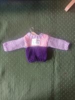 Lila / rosa / violetter Pullover für Puppengrösse 28 cm
