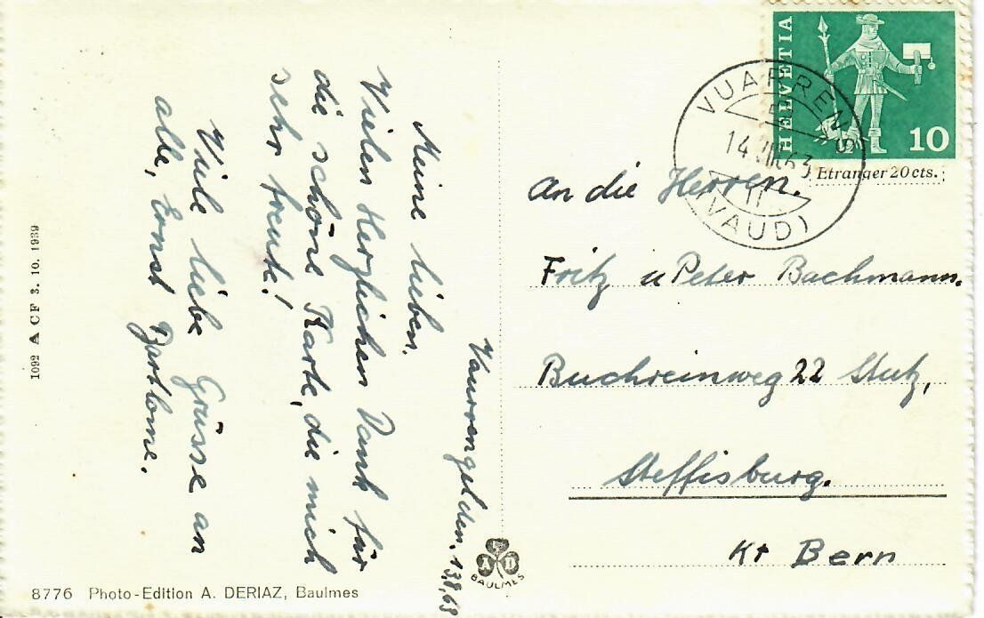 Cartoline postali: Vuarrengel – Usato da Hochdorf venduto da Ziegel-16 1