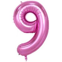 40" XL Metallic Zahlenballon Pink 9 - KOSTENLOSER VERSAND