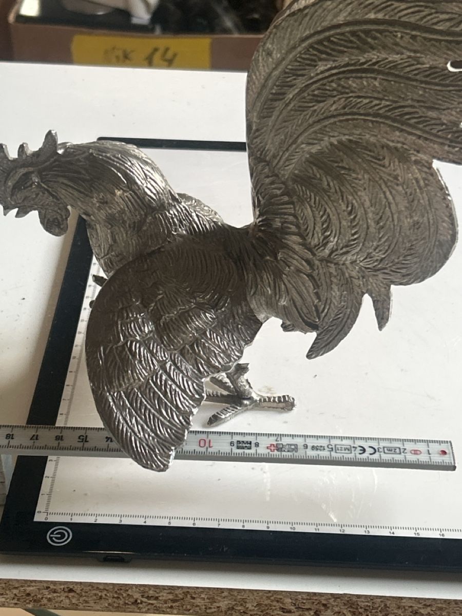 Statuette: Dekofigur Hahn Metall versilbert (I11) – Usato da Neuenhof venduto da bro_9zsg 6