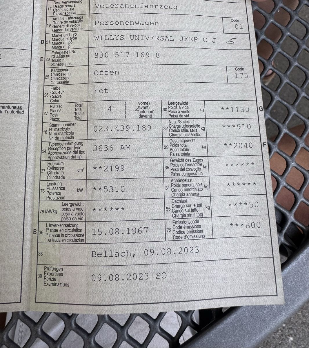 Kaiser Automobili: Jeep CJ-5, Top Zustand – Usato da Aedermannsdorf venduto da steven137516 8