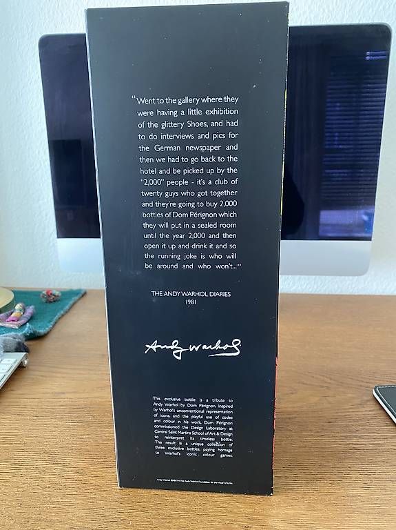 Bevande alcoliche: Dom Pérignon ,Andy Warhol,original ,ungeöffnet – Usato da Allschwil venduto da Sandro2 1