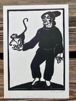 Holzschnitt "Gaukler " von Heinz Keller / Winterthur