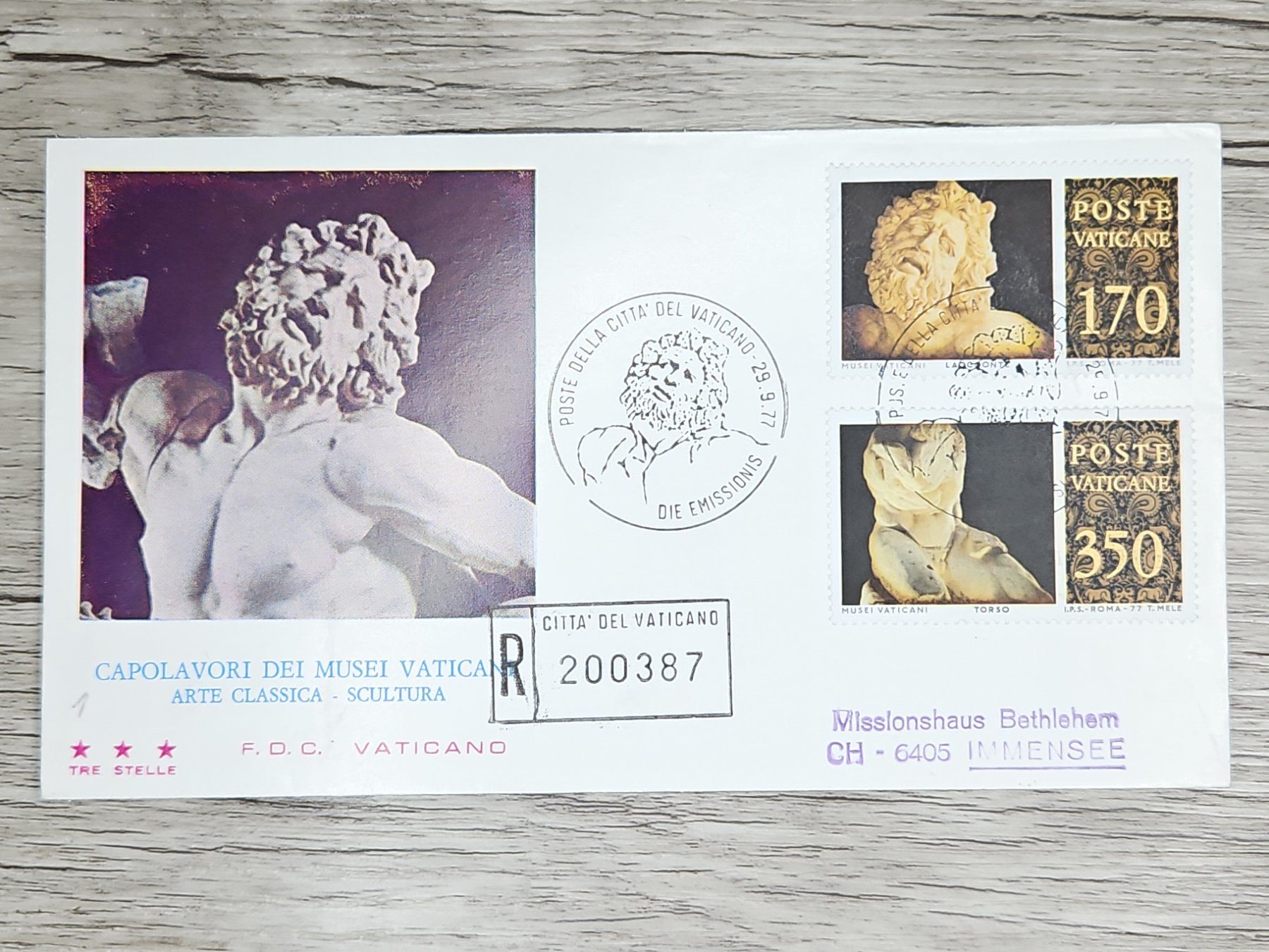 Tutti i francobolli: CL05 Enveloppe + Timbre Poste Vaticane 1977 – Usato da Cousset venduto da Patrick_Collections