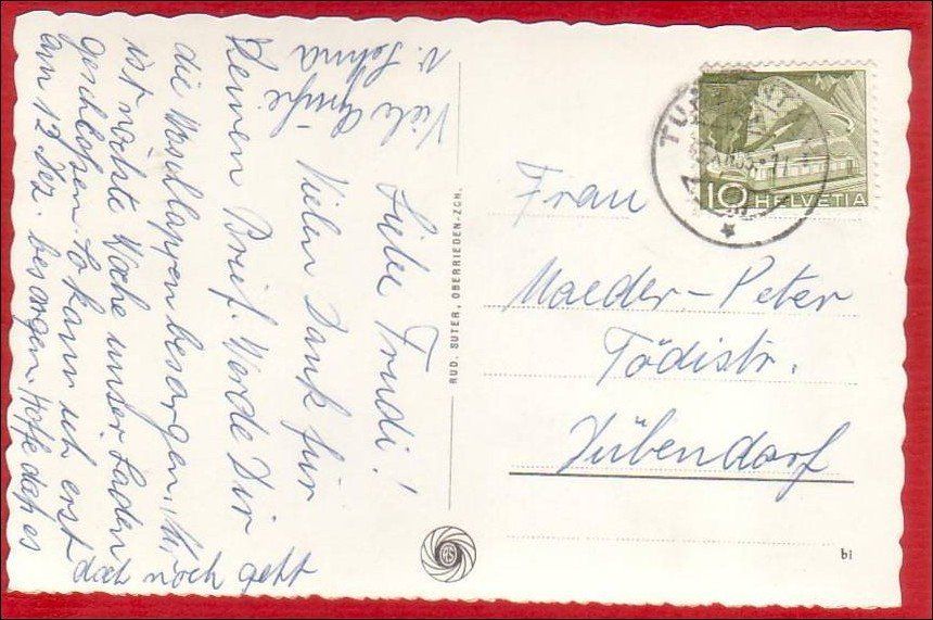Cartoline postali: TURBENTHAL – Usato da Grüningen venduto da Kartenlaube 1