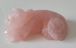 Rosenquarz Katzenfigur Edelsteinkatze