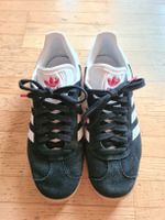 adidas, sneaker, gazelle, schwarz-weiss, gr. 40