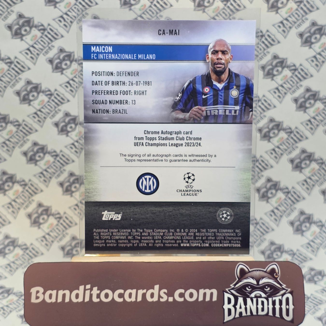 Topps Carte collezionabili: Topps Stadium Chrome Maicon auto /75 Color Match - Inter – Usato da Liebefeld venduto da Banditocards 1