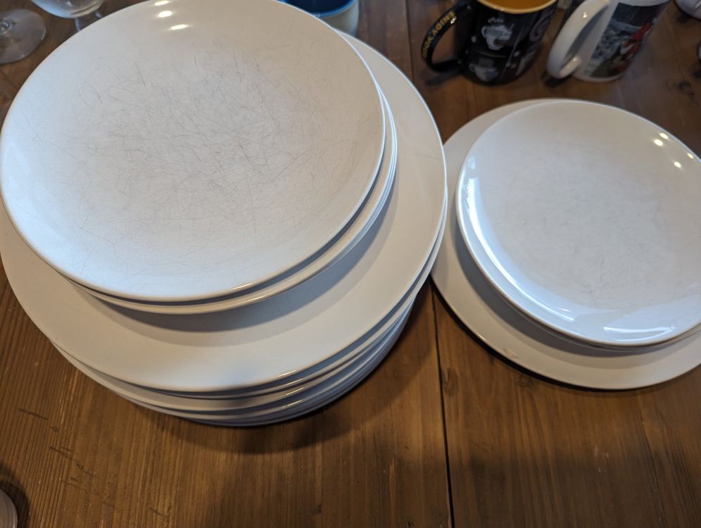 Tellerset (Ess- und Dessertteller) weiss | Kaufen auf Ricardo