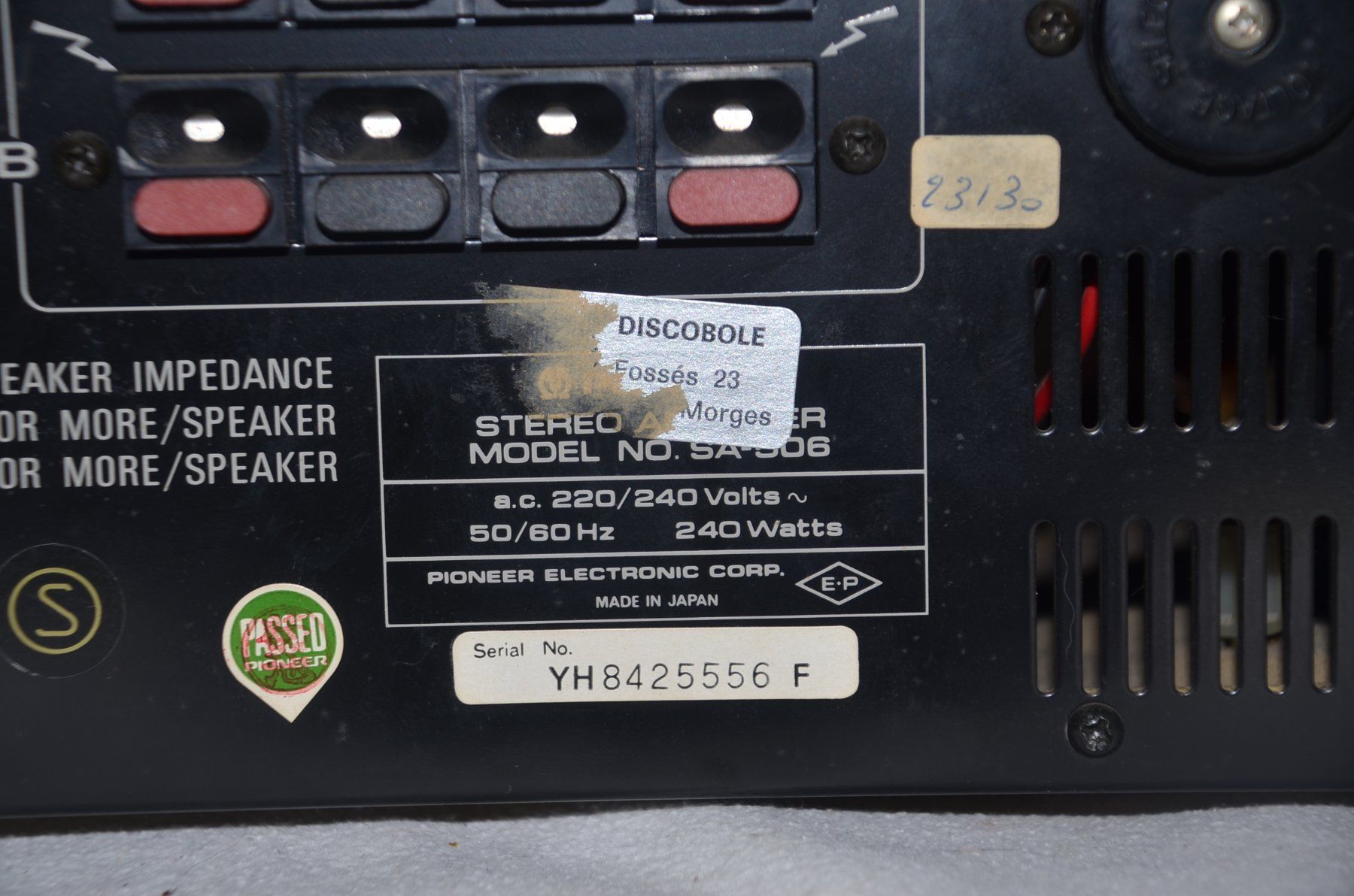 Pioneer Amplificatori: Pioneer Stereo Tuner TX-606 - Aplifier SA-506 – Difettoso da Collonges venduto da arashee 6