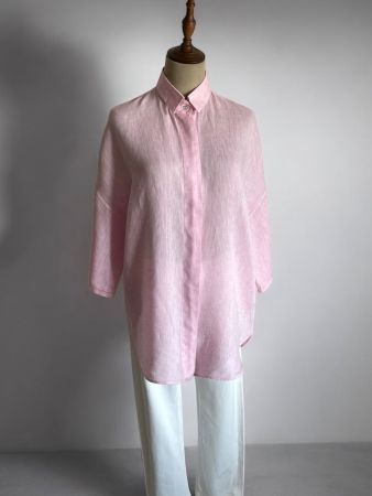 van Laack Damen Leinenhemd Rosa Oversize Gr. 40 Lino 100%