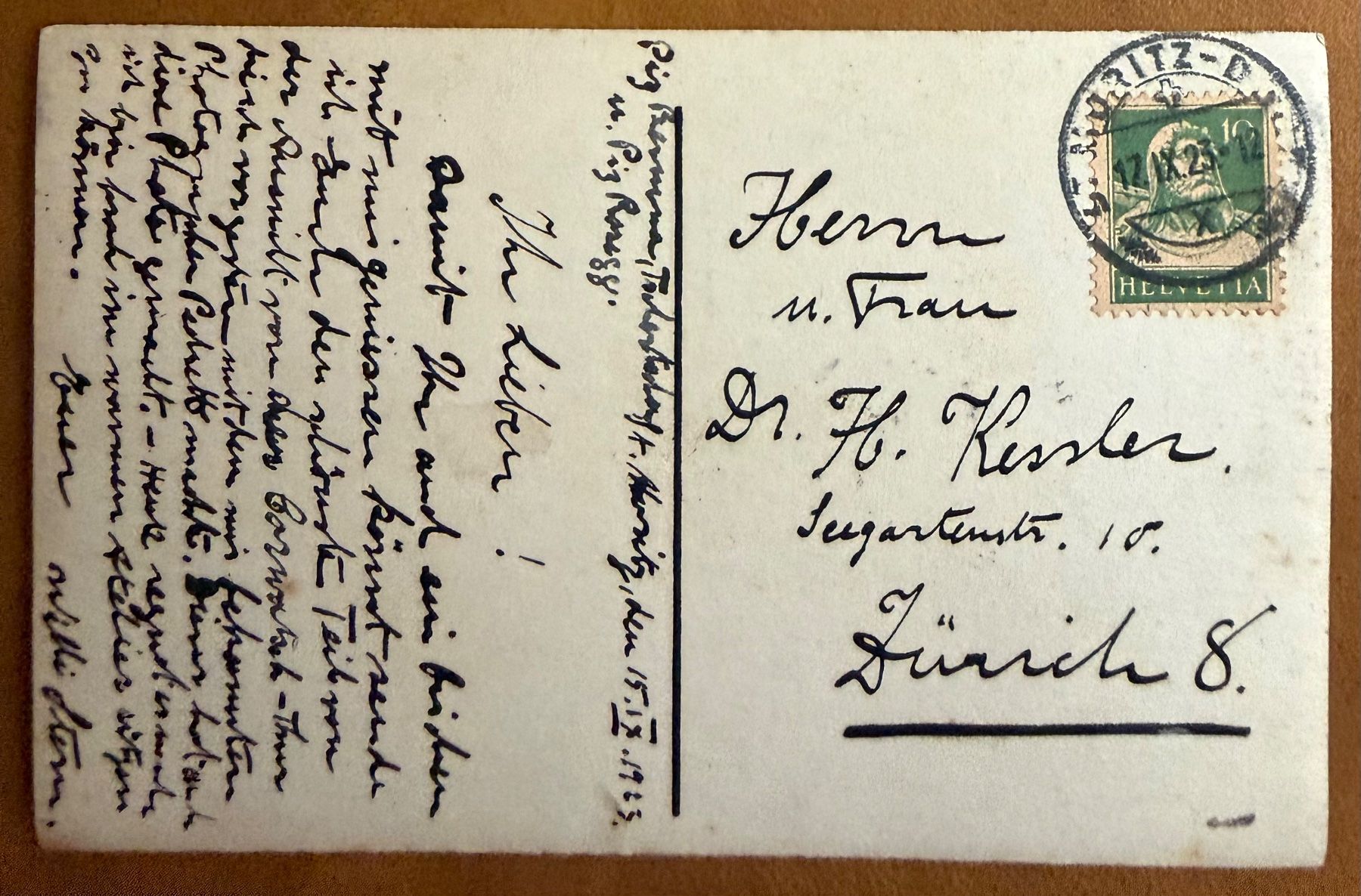 Ansichtskarten: Piz Bernina - Gletscher 1923 – Gebraucht aus Lutry von Ediego 1