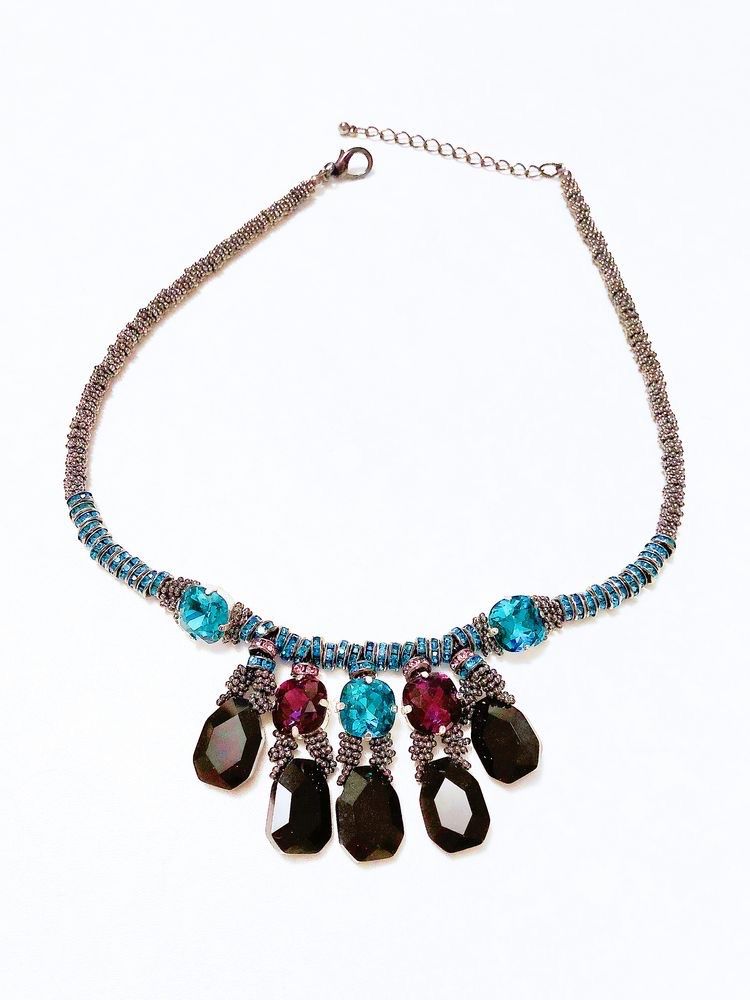 Catenine: Anthropologie multicolor gemstone necklace – Usato da Genève venduto da Ballpencase