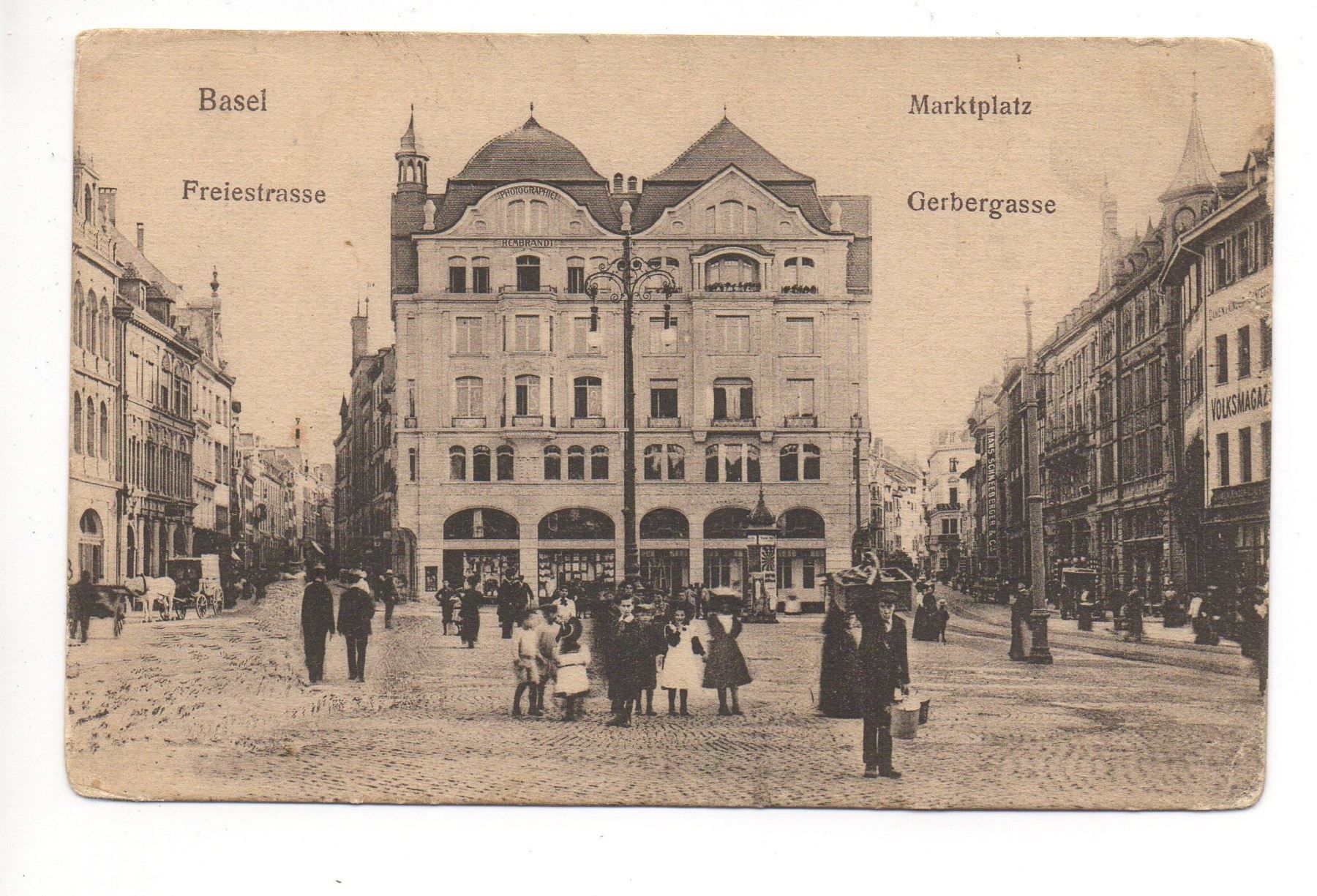 Cartes postales: BASEL Freiestrasse Marktplatz Gerbergasse – D'occasion à Jona par philajona