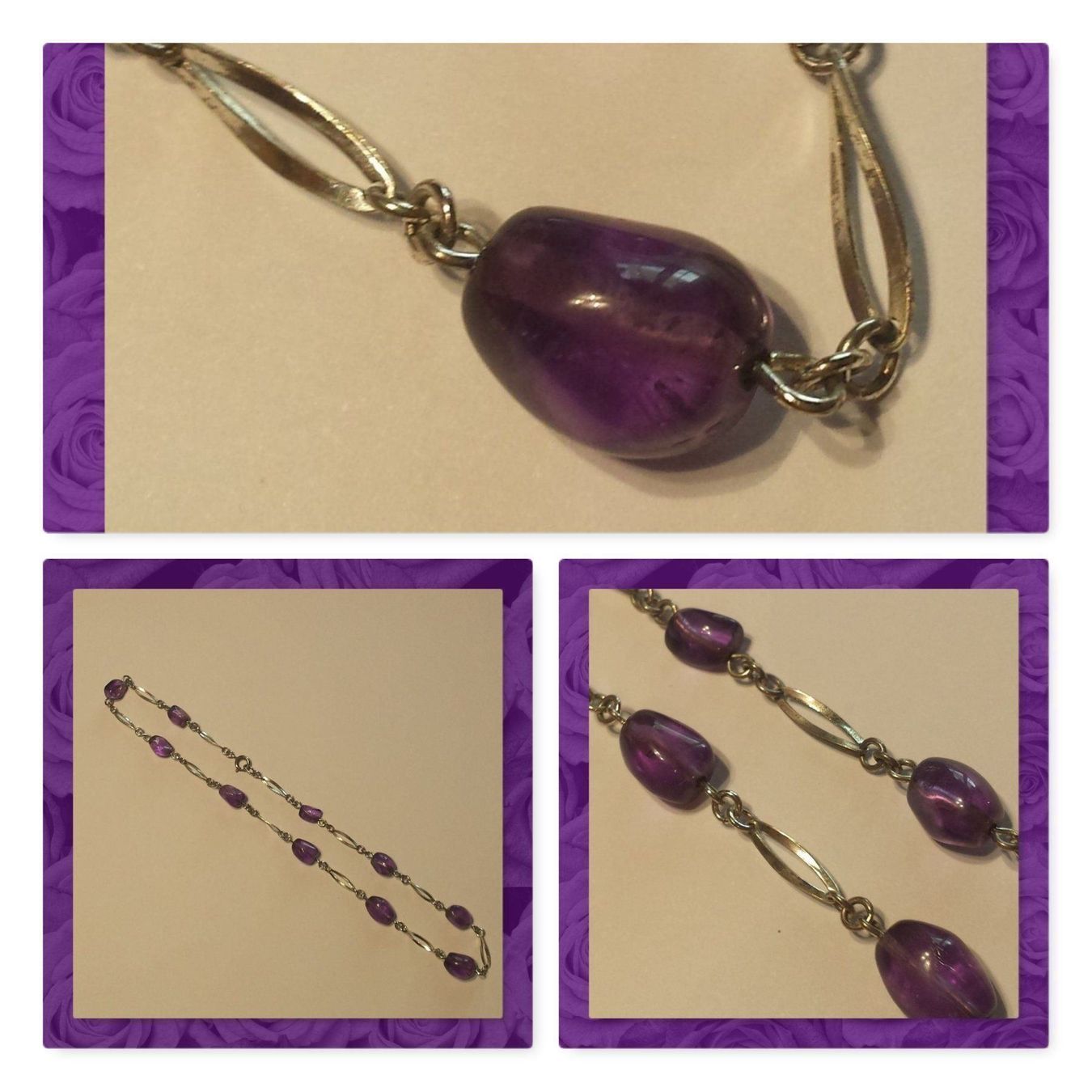 Catenine: Amethyst Collier Kette Art deco Schmuck – Usato da Matten b. Interl venduto da EdelsteineInterlaken