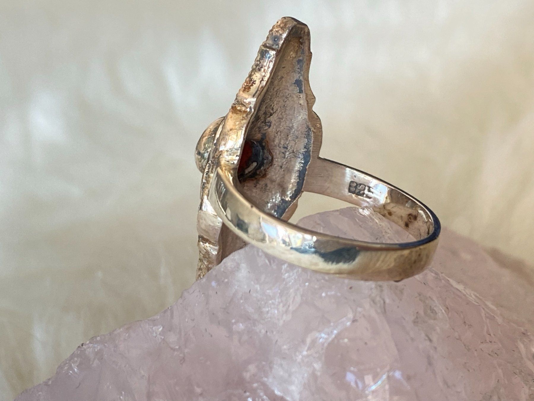 Anelli: Ring Silber 925 mit rotem Stein – Usato da Istighofen venduto da Ringparadies 1