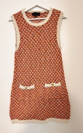 Zara Strickkleid Orange/Weiss, Grösse L, Top Zustand!