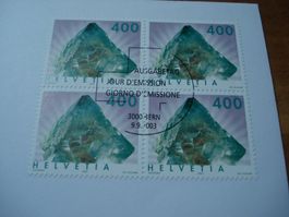 Mineralien Dauermarke 3 + 4 Franken 2003, FDC Satz+ 4erblock