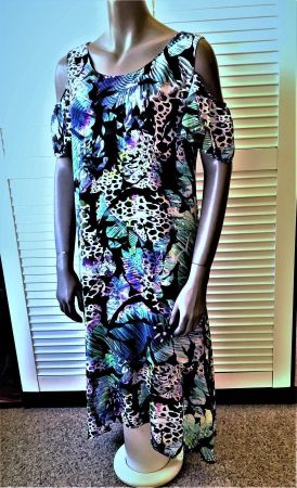 Elegantes, schickes Midi-/Cocktailkleid , bedruckt, Gr.40