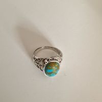 Vintage Silberring mit Türkis-Stein, Grösse 58