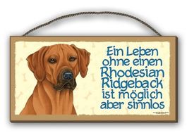 Holzschild-RHODESIAN RIDGEBACK-EIN LEBE