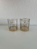 2 Disney Funko Gläser goldfarben mit Muster 