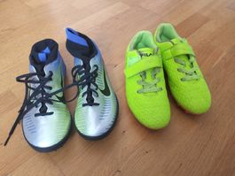 Fußballschuhe in Fila (Größe 33) und Nike (Größe 36)