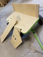 Holzwagen Kinderwagen mit Schubstange und Holz Wände 