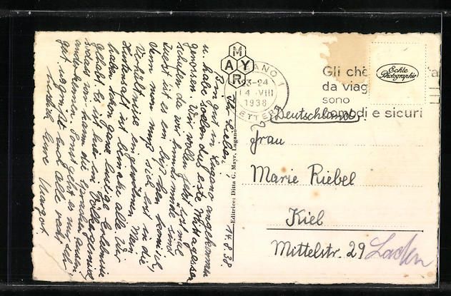 Cartes postales: AK Lugano-Paradiso, Hotel Ritschard – D'occasion à Berlin par bartko-reher 1