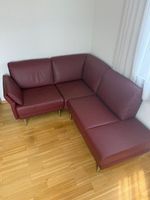 Ecksofa, dunkel Rot, Leder