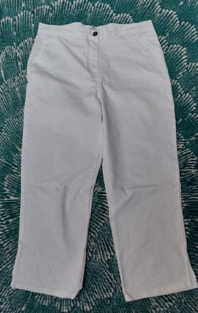 Pantalon été femme Tommy Hilfiger blanc broderie taille 40