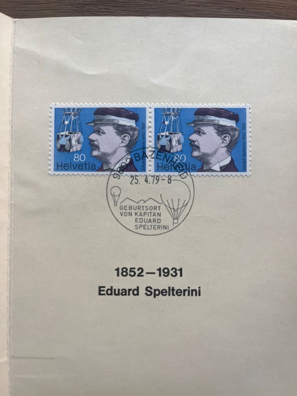 Tutti i francobolli: Eduard Spelterini - Erstausgabe 25.4.1979 – Nuovo (secondo la descrizione) da Schlieren venduto da mki_xfh9