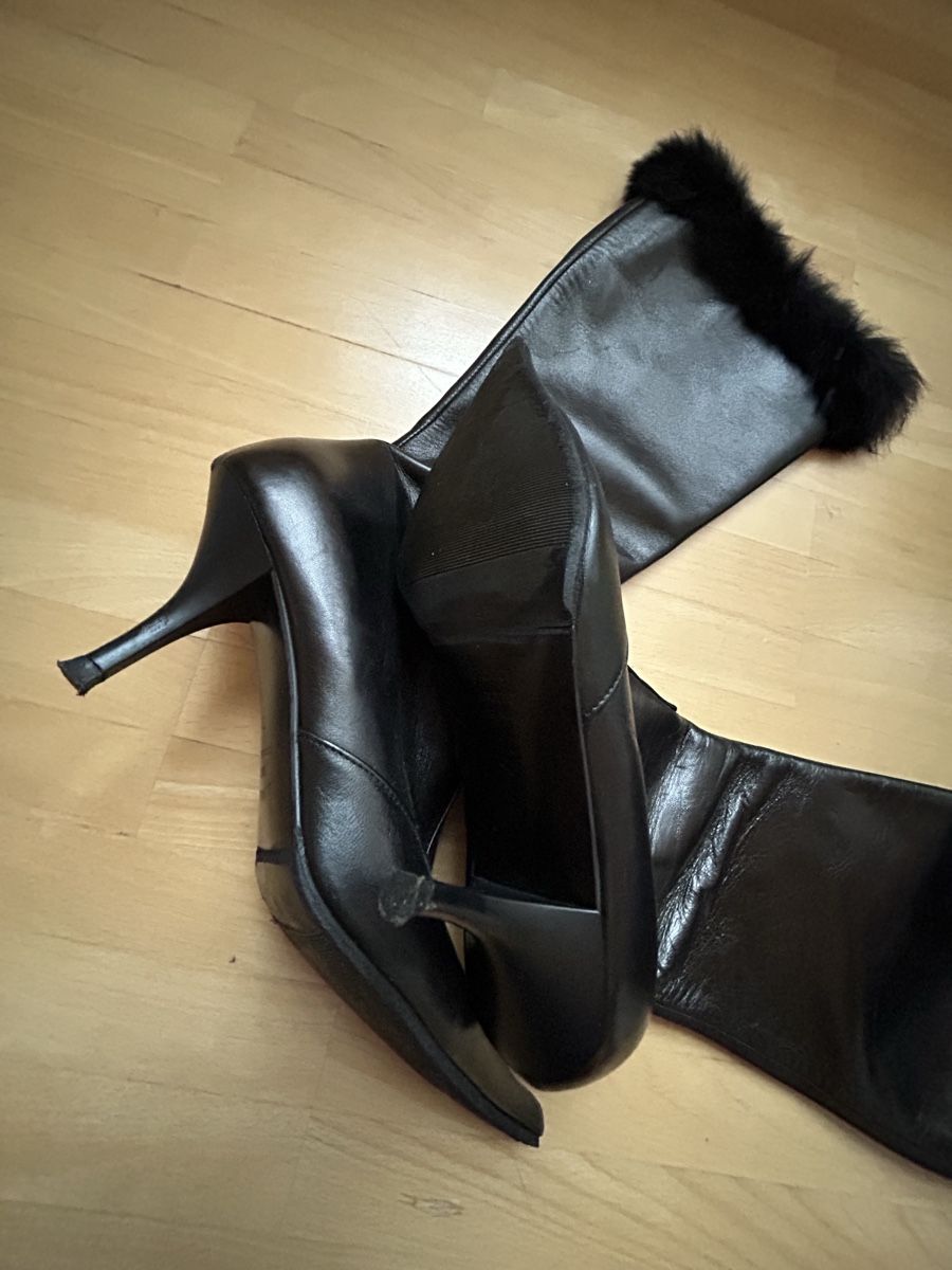 Damenschuhe: Schwarze LederWinterstiefel mit Pelz, Gr.36 – Gebraucht aus Zürich von keinweiss 2