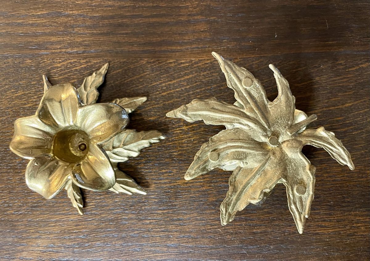 Portacandele: Antike Messing-Kerzenständer im 2er-Set Orchideen-Design – Usato da Schlossrued venduto da BeautifulMelody 2