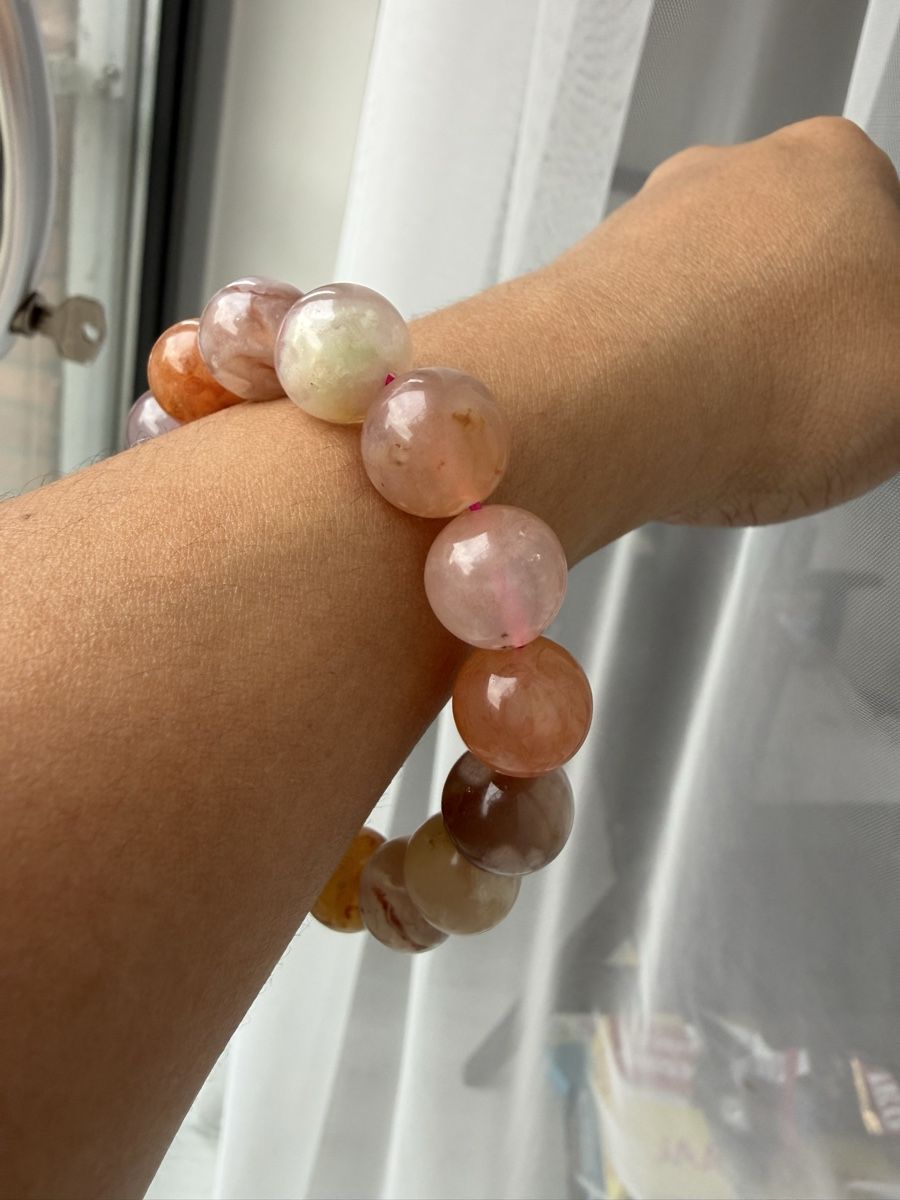 Bracelets: Schöne Rosa Sakura-Achat, 13 mm – Neuf (Voir description) à Jegenstorf par SteinGlanz 3